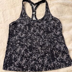 Lululemon Women’s Black & White Floral Racerback Tank Top Size 12